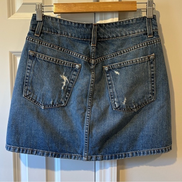 Reformation Button Front Denim Mini Skirt - Picture 3 of 12